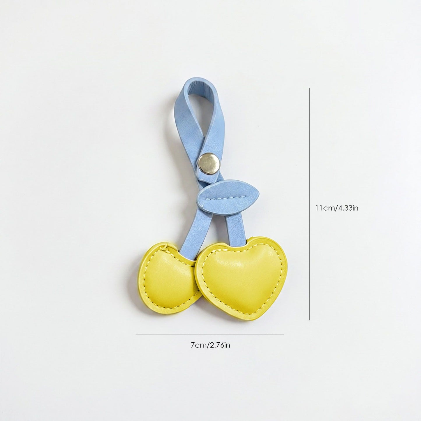2-Piece Womens Padded Bag Charm with Hanging Strap and Stitched Detail