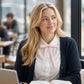 2 Pack Adjustable Pre Tied Long Ribbon Bow Ties for School Uniform Shirts