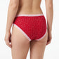 5 Pack Heart Print Lace Trim Bikini Underwear