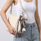 Heart Mirror Bag Charm with Beads and Cord Tassels