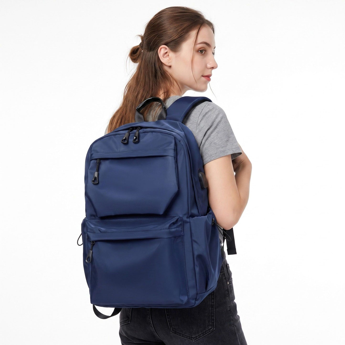 Modern Minimalist Laptop Backpack -  Multi-Pocket Daypack for School, Work, and Travel