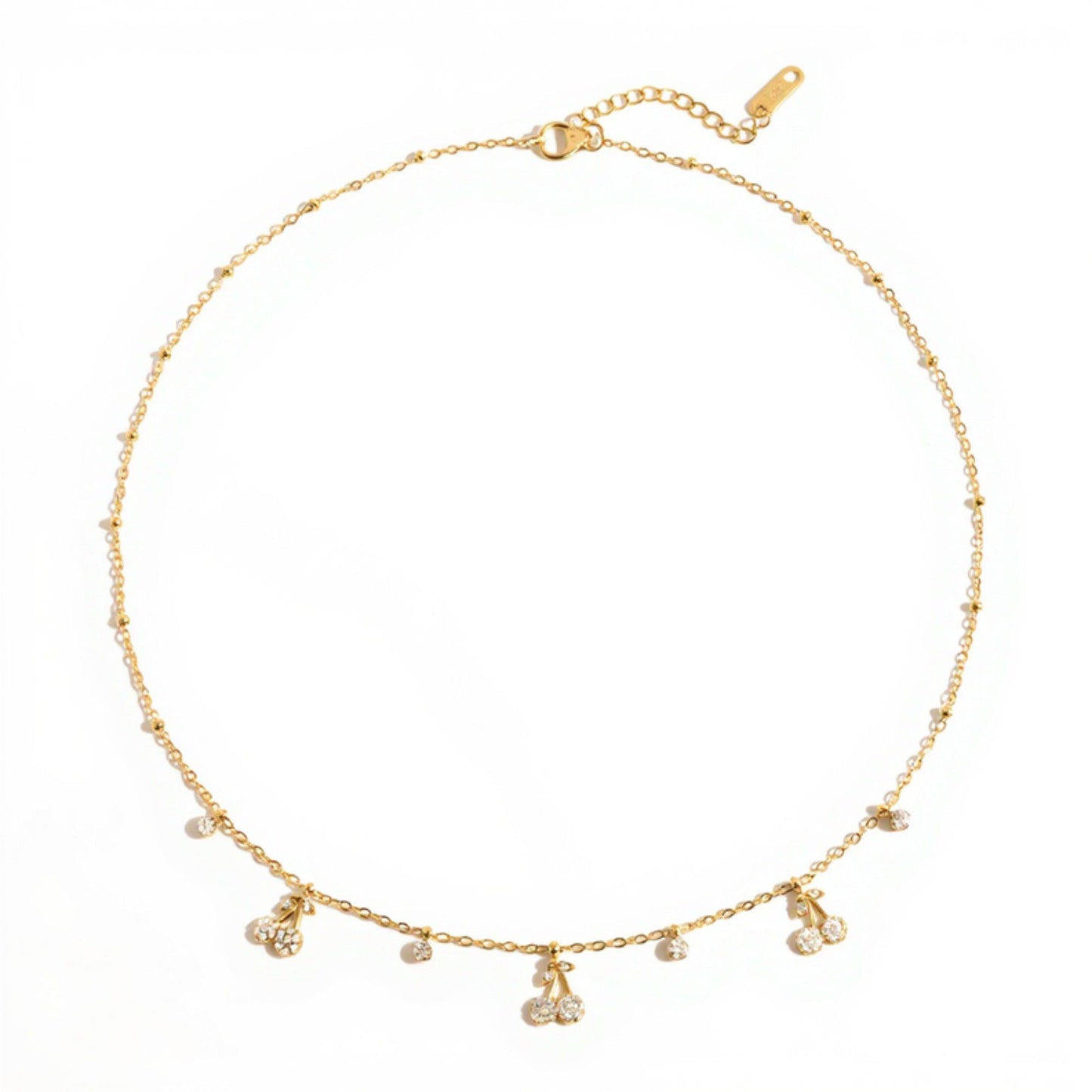 Delicate Chain Necklace with Droplet Cluster Charms and Sparkling Accents for an Elegant Feminine Look and Refined Everyday Style