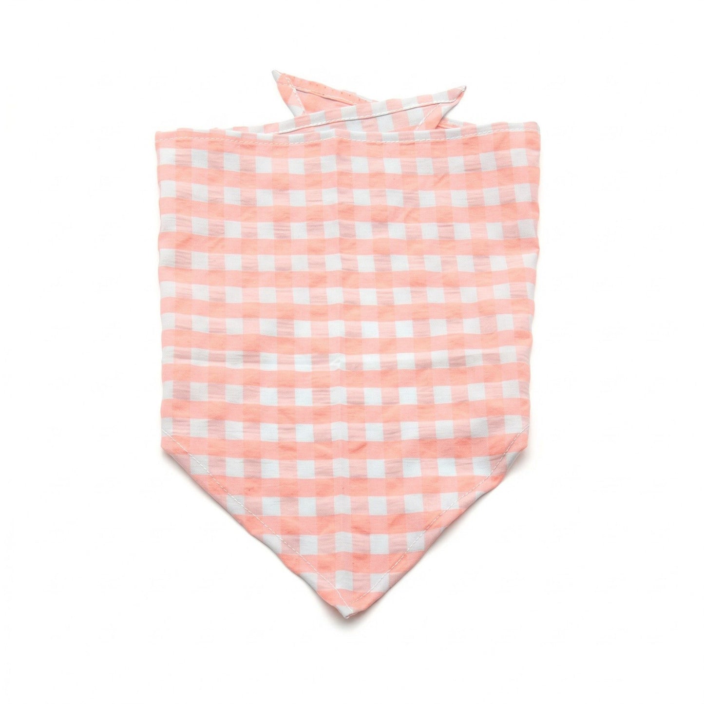 Large Pet Bandana Scarf Pink Gingham Triangle Bib for Dogs and Cats Neckerchief