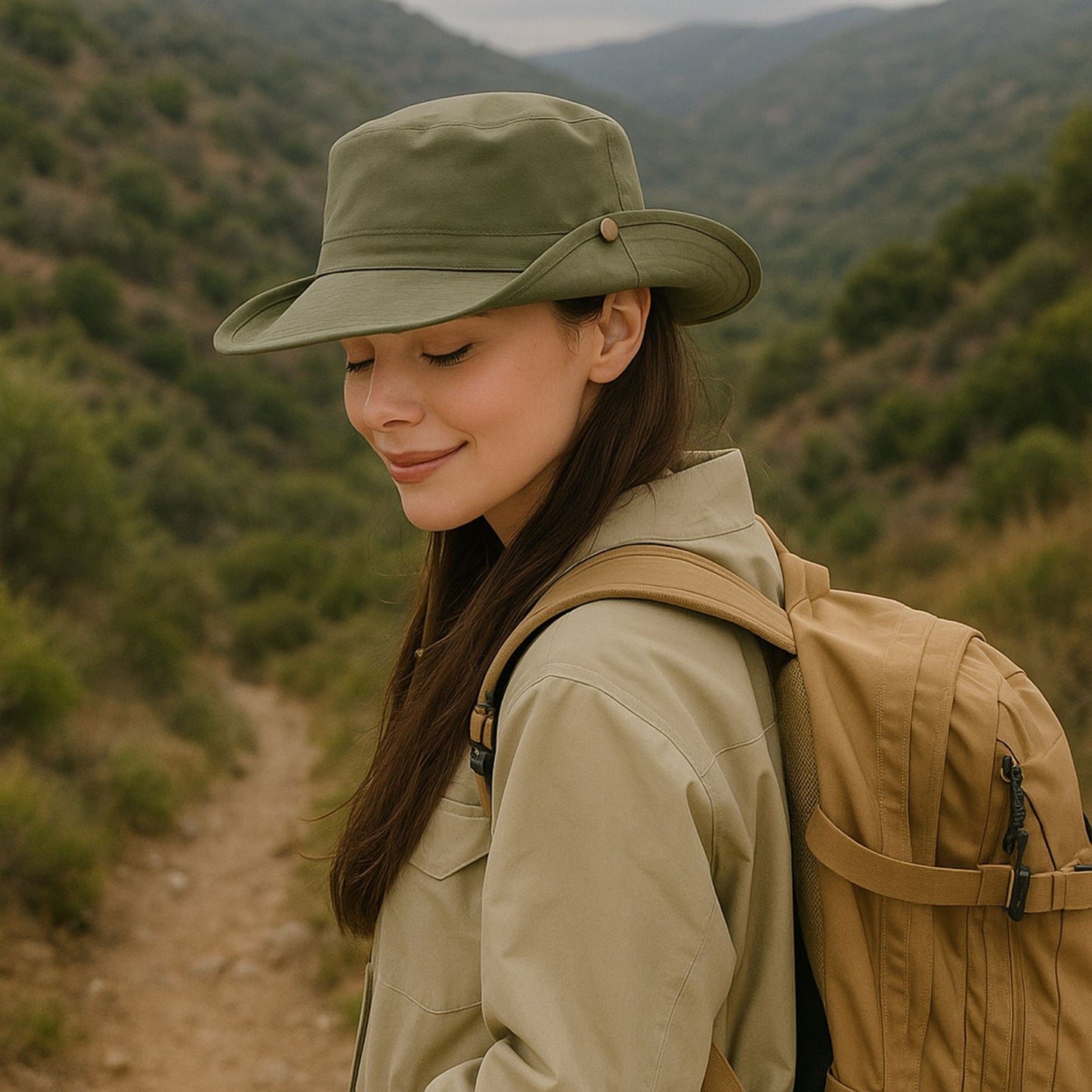 Foldable Wide Brim Bucket Hat with Chin Strap for Sun Protection and Outdoor Hiking Travel Beach Adventures