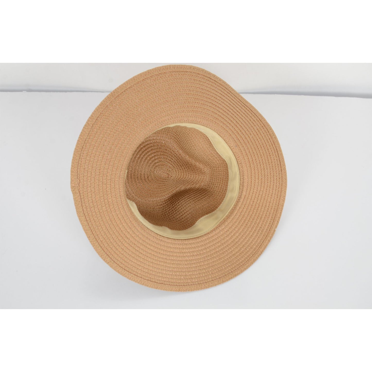 Wide Brim Straw Fedora Sun Hat with Black Band Lightweight Packable Summer Panama Hat for UV Protection