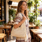 Woven Crochet Shoulder Bag with Fringe Detail Slouchy Hobo Style Lightweight Handbag