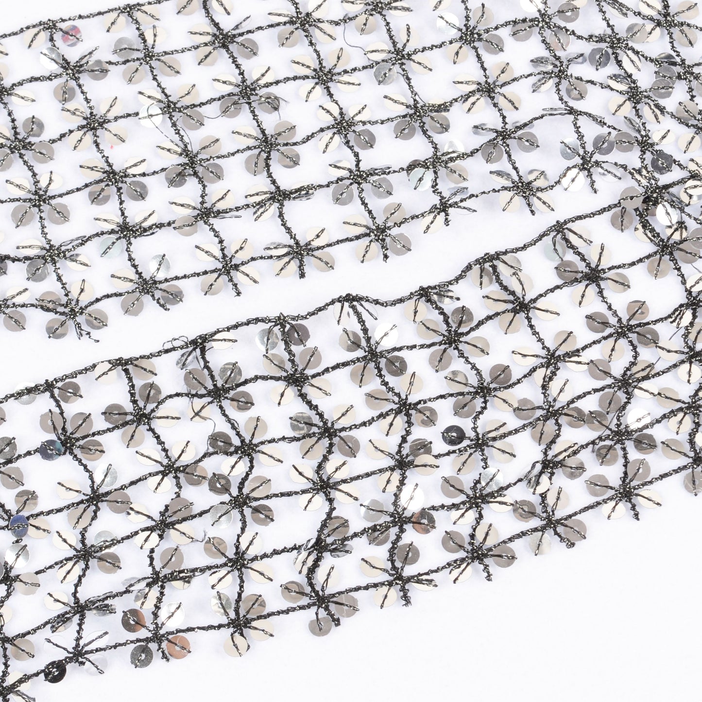 Sequin Floral Skinny Scarf Mesh Neck Wrap