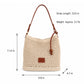 Crochet Woven Shoulder Bag Lightweight Crossbody Handbag with Contrast Trim