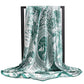 Oversized Botanical Satin Scarf Silk Touch Square Head Wrap 35 Inch