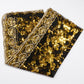 Embroidered Sequin Mesh Shawl Wrap Sheer Floral Scarf Scalloped Edge