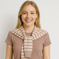 Striped Knit Shoulder Sweater Accessory with Soft Lightweight Fabric 33.5x9.8 inches