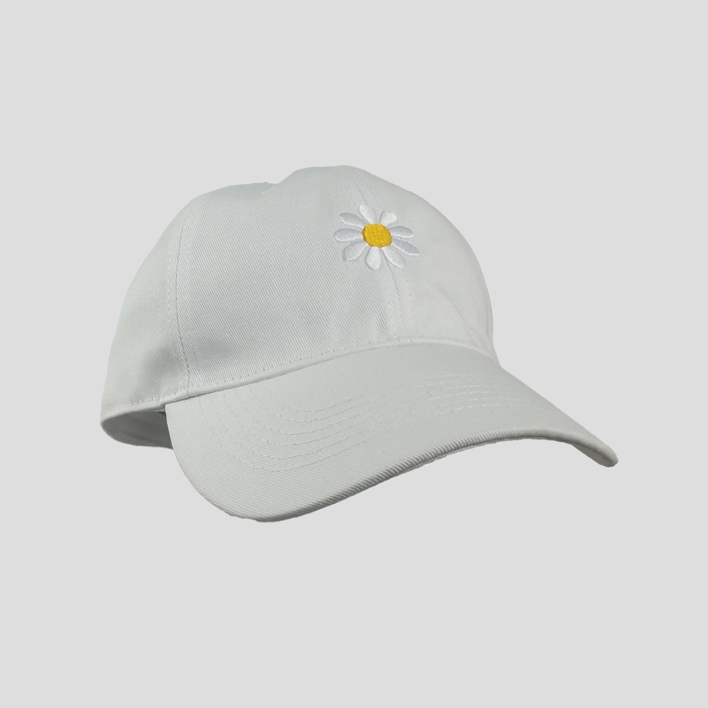 Women's Baseball Cap Stylish Solid Color with Daisy Embroidery