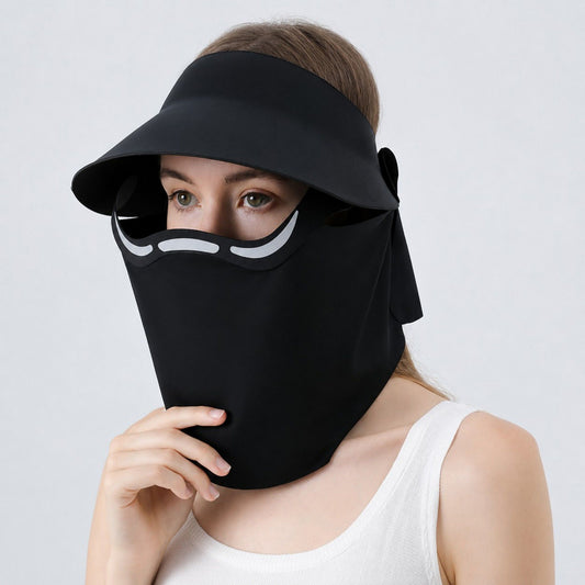 Magnetic Detachable Face Cover Visor Hat with Wide Brim and Neck Coverage