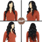Long Wavy Hair Wig for Women with Bangs Heat-Resistant Curly Synthetic Wig for Daily and Party Use