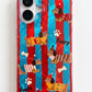 Dachshund Phone Case Wristlet Set Dog Print Case Plush Charm Strap