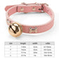 Adjustable Dog & Cat Collar with Paw Print Decoration and Bell Soft PU Leather