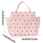 Corduroy Insulated Lunch Bag Large Capacity Floral Lunch Tote with Front and Side Pockets