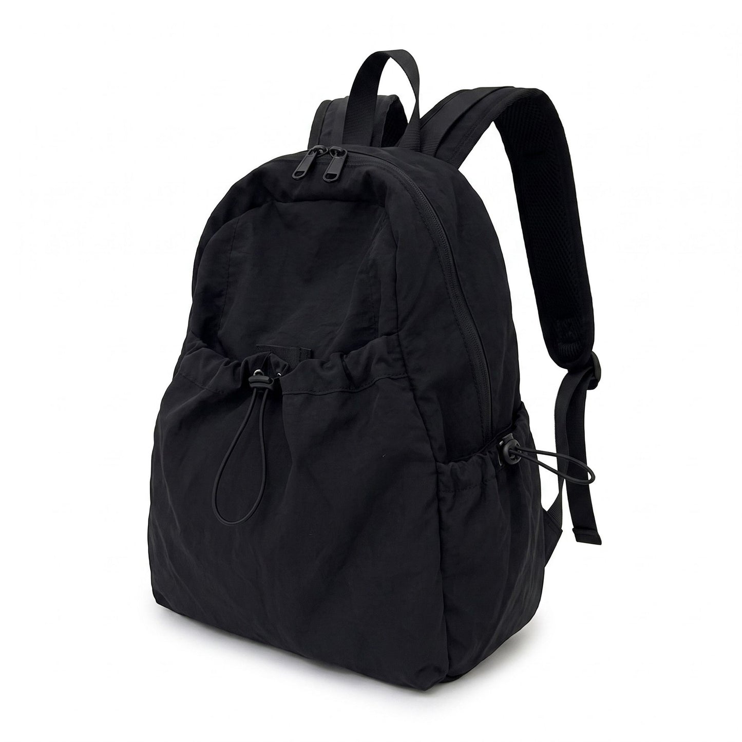 Lightweight Drawstring Backpack with Front Pocket Side Pockets and Adjustable Shoulder Straps