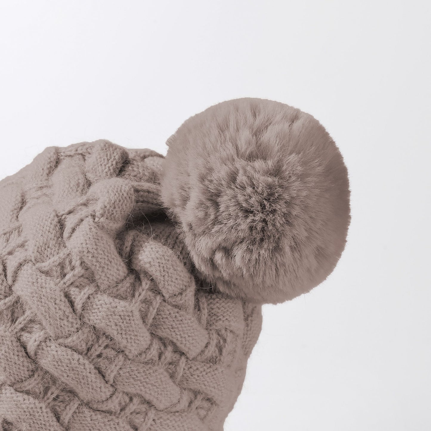 Knit Trapper Hat with Pom - Poms