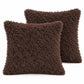 2 Pack Shaggy Faux Fur Throw Pillow Covers 18 x 18 Inch for Couch Sofa and Bed