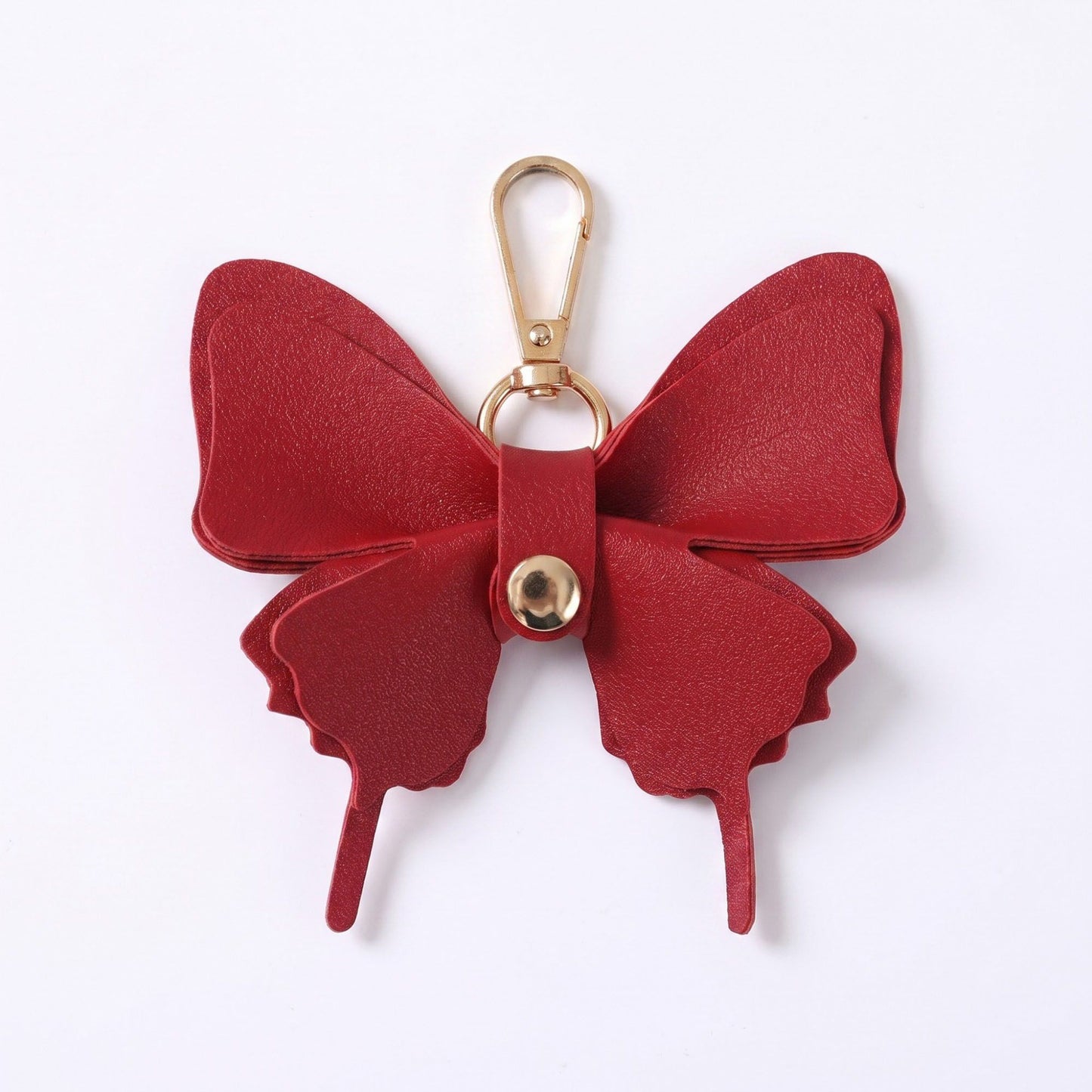 Pink Butterfly Bag Charm with Gold Tone Clip