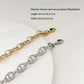 Women's Link Bracelet with Adjustable Chain - Chunky Geometric Pattern Bracelets for Modern Elegant Styling