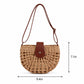 Woven Straw Crescent Crossbody Handbag with Adjustable Shoulder Strap