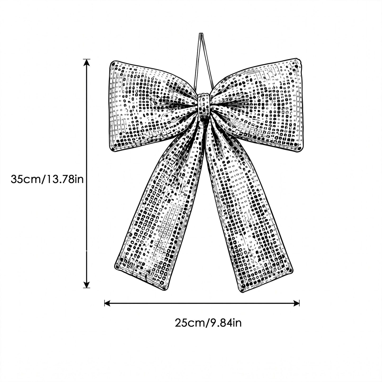 5pc Shimmering Christmas Bow Hanging Ornaments