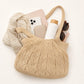 Crochet Tote Bag Lightweight Shoulder Bag with Openwork Knit Texture