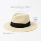 Straw Boater Hat Flat Top Wide Brim Summer Beach Sun Hat Lightweight