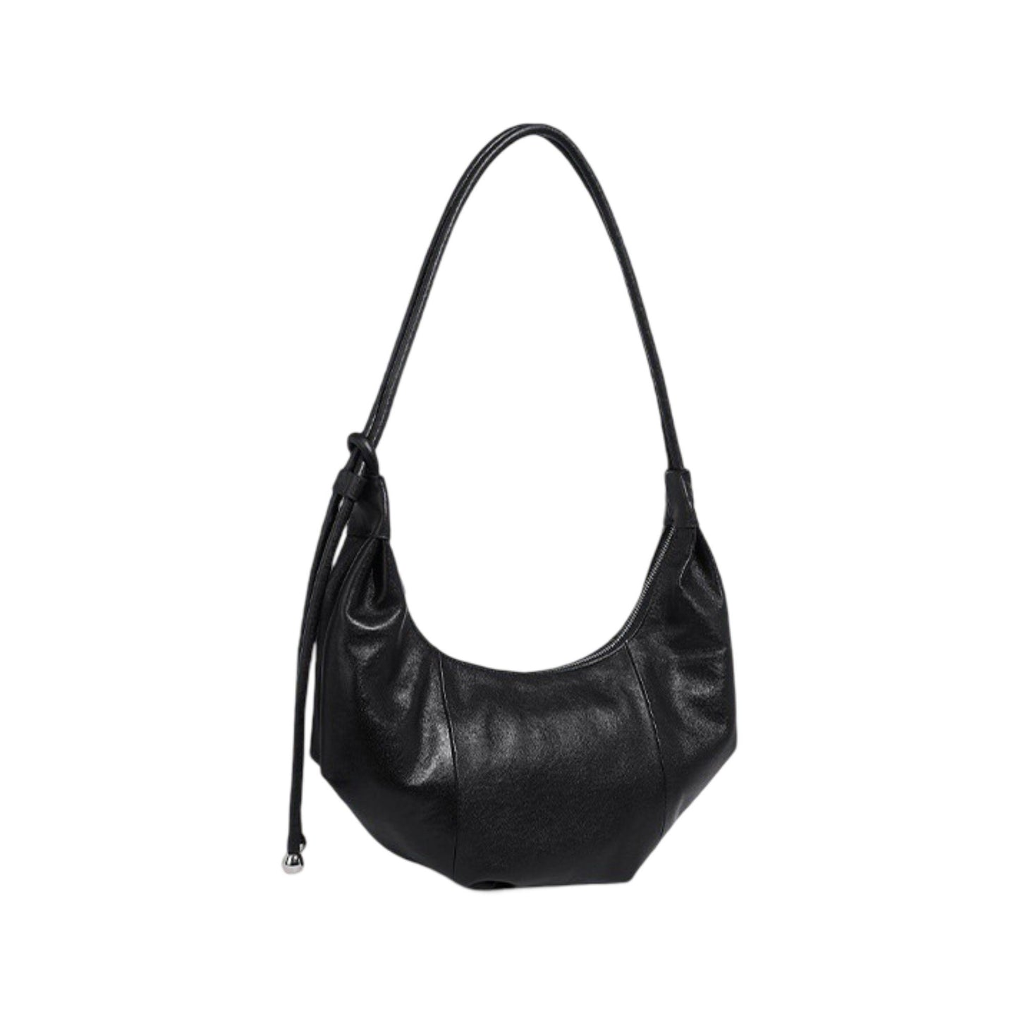 Slouchy Crescent Shoulder Bag with Genuine Leather Finish and Adjustable Strap
