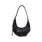 Slouchy Crescent Shoulder Bag with Genuine Leather Finish and Adjustable Strap