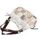 Patchwork Shoulder Bag with Crochet Lace Detail and Faux Leather Straps