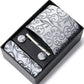 Men's Baroque Floral Tie Gift Set with Matching Pocket Square Cufflinks and Silver Tie Clip