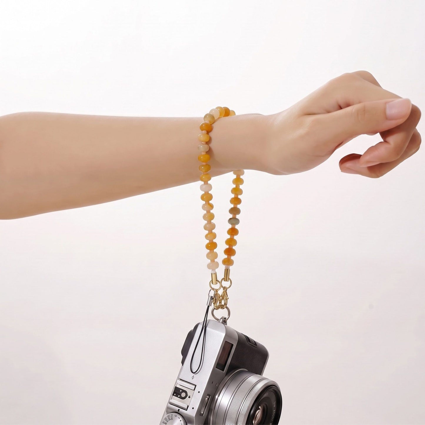 Beaded Phone Wrist Strap with Removable Clasps