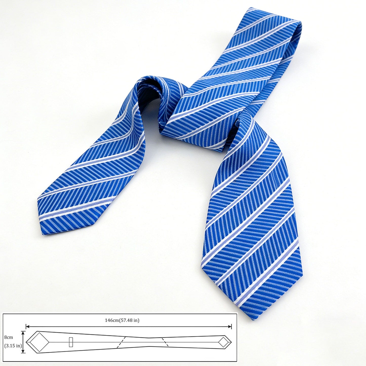 Men's Polyester Filament Tie with Multi-Tone Stripes - Formal Necktie for Business, Weddings & Daily Wear