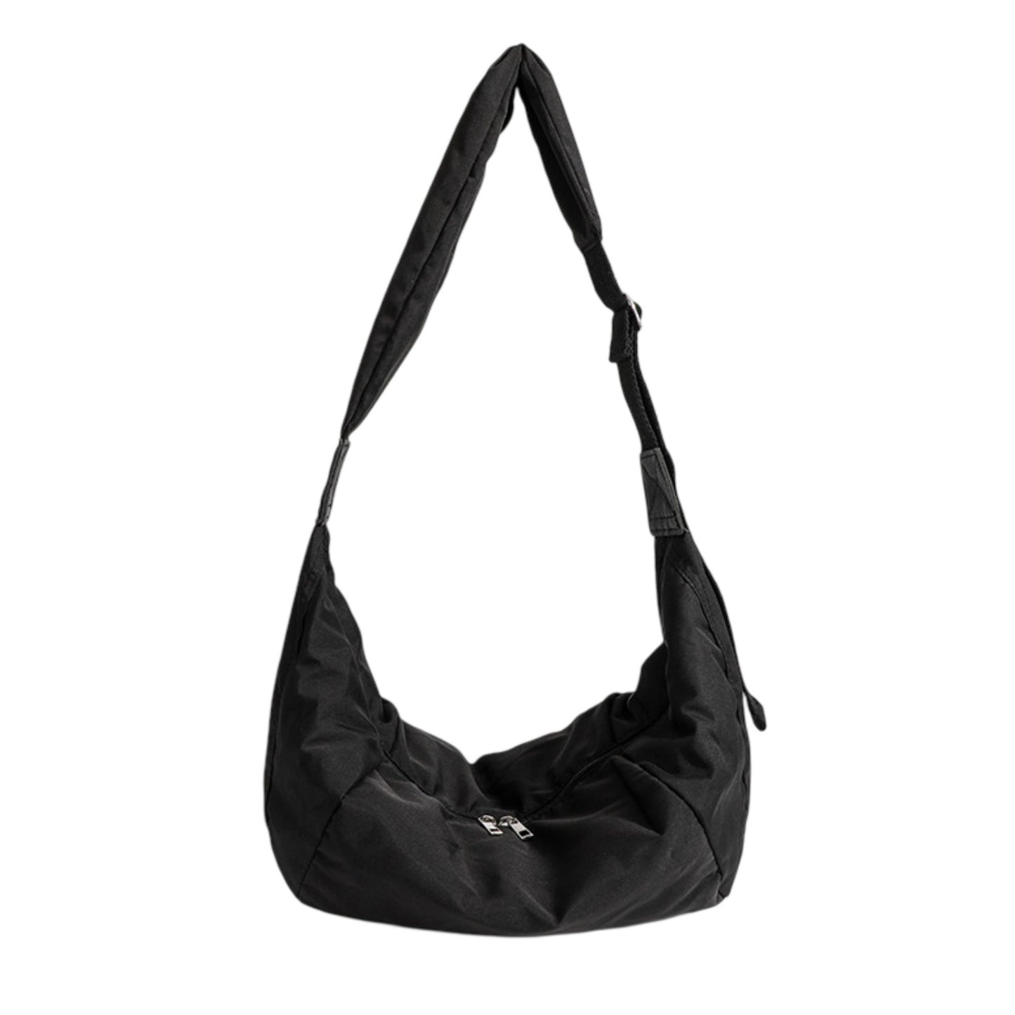 Padded Crescent Crossbody Bag with Adjustable Shoulder Strap