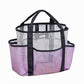 Mesh Beach Tote Bag with Multiple Outside Pockets Open Top Carry Handles for Pool Gym and Travel