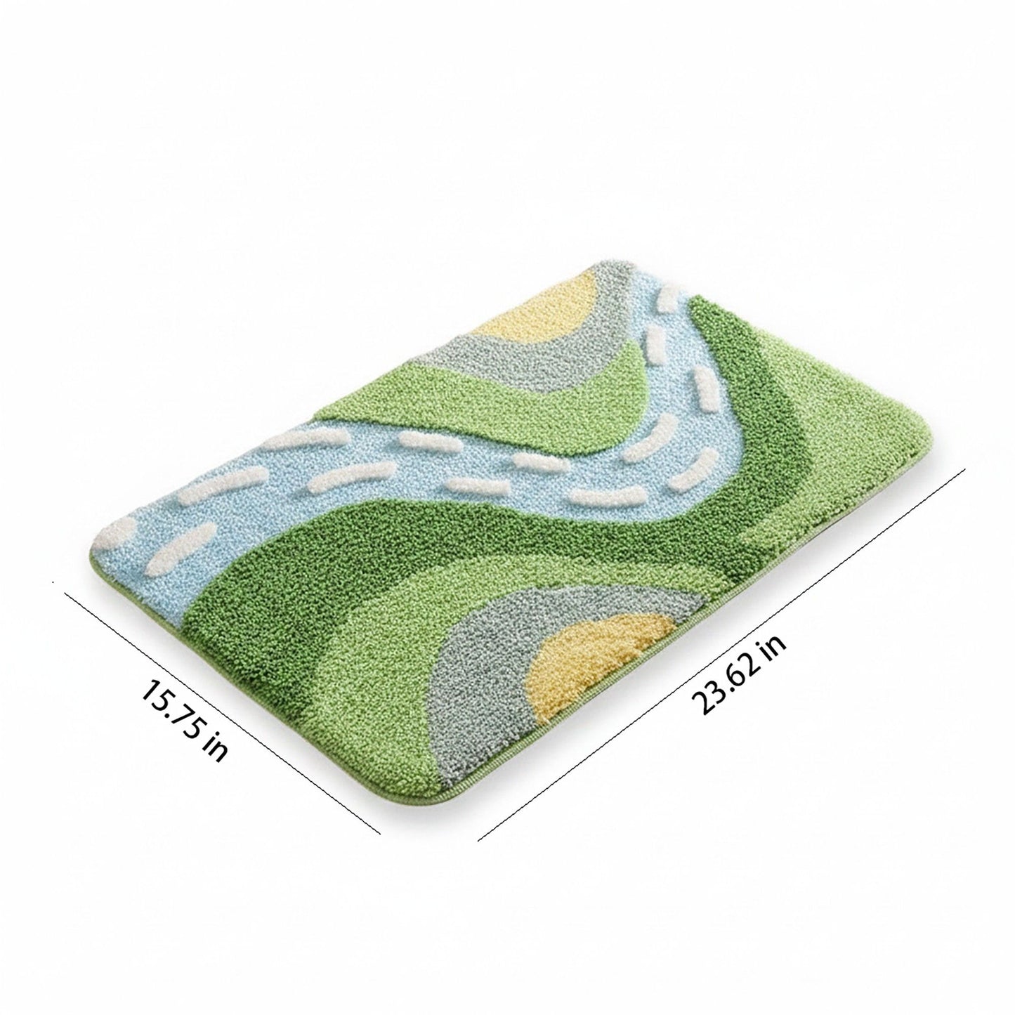Tufted Floor Mat with Leaf Pattern Non Slip Backing Soft Plush Decorative Indoor Entryway Bathroom Rug