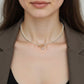 Women's Pearl Beaded Necklace with Front Toggle Clasp and Drop Pearl Pendant