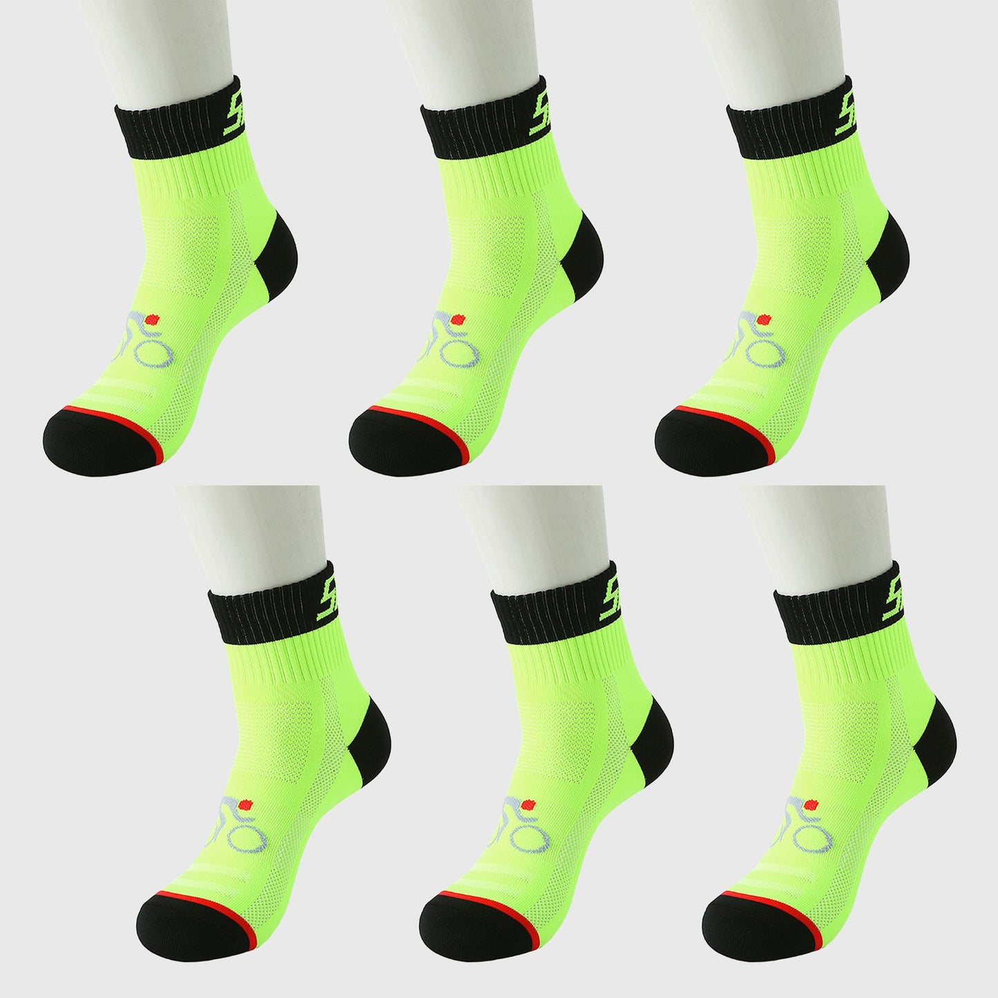 6pk Men's Cycling Pattern Athletic Socks