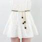Chain Link Belt with Interwoven Detail and Hanging Bead Charms 45.5in
