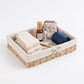 4 Piece Woven Storage Basket Set with Fabric Lining and Bows