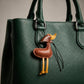 Duck Bag Charm with Beak and Patterned Scarf Accent