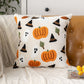 Halloween Pumpkin Embroidered Decorative Throw Pillow Cover 17.7x17.7in