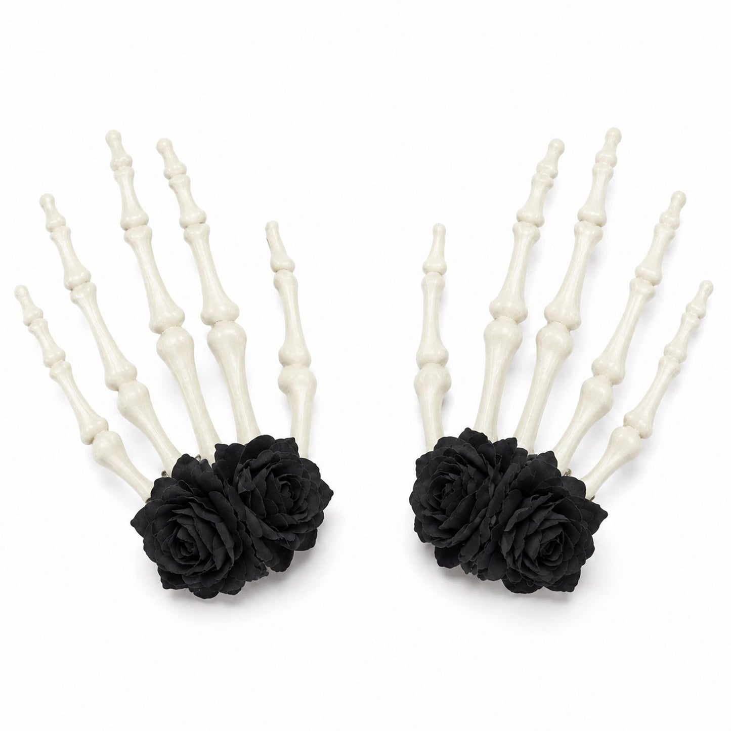 Halloween Skeleton Hand Rose Hair Clips 2pc