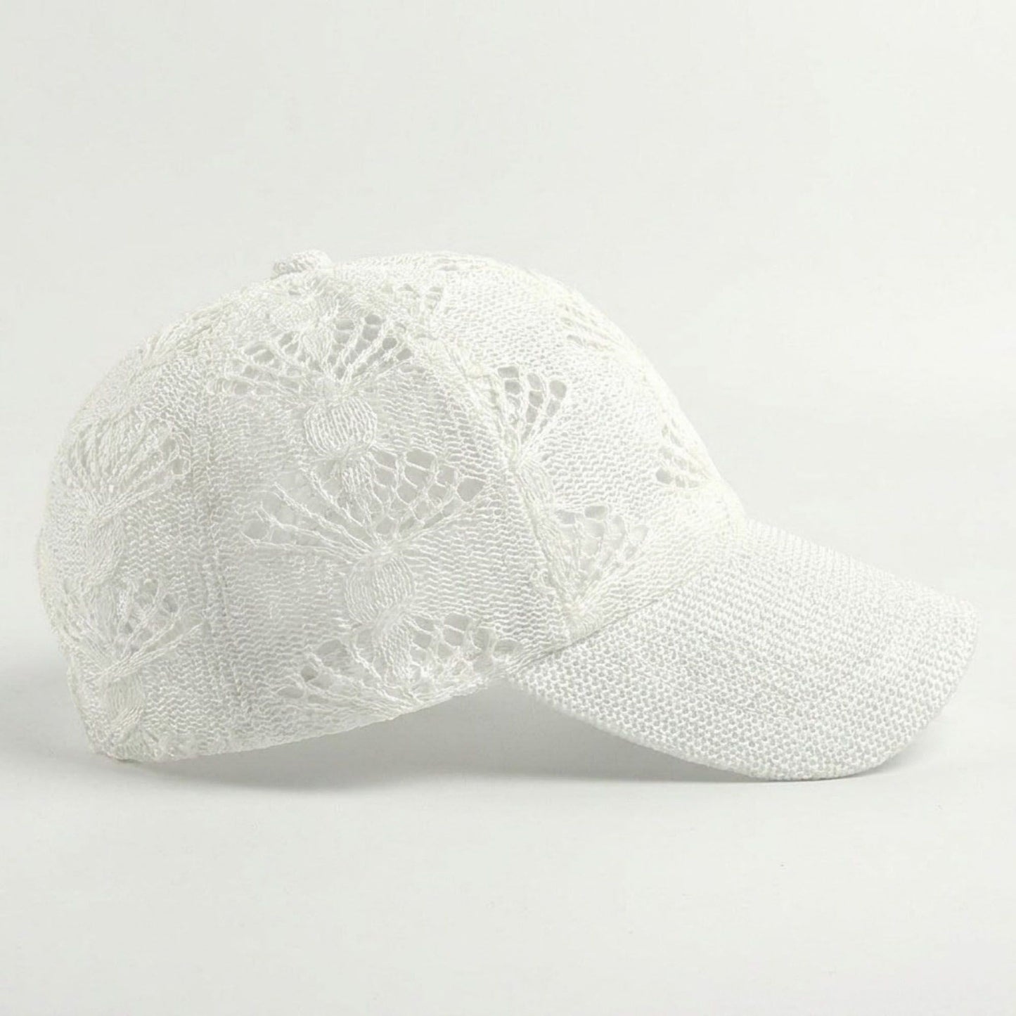 Women's Crochet Knit Baseball Cap Breathable Openwork Lightweight Casual Hat