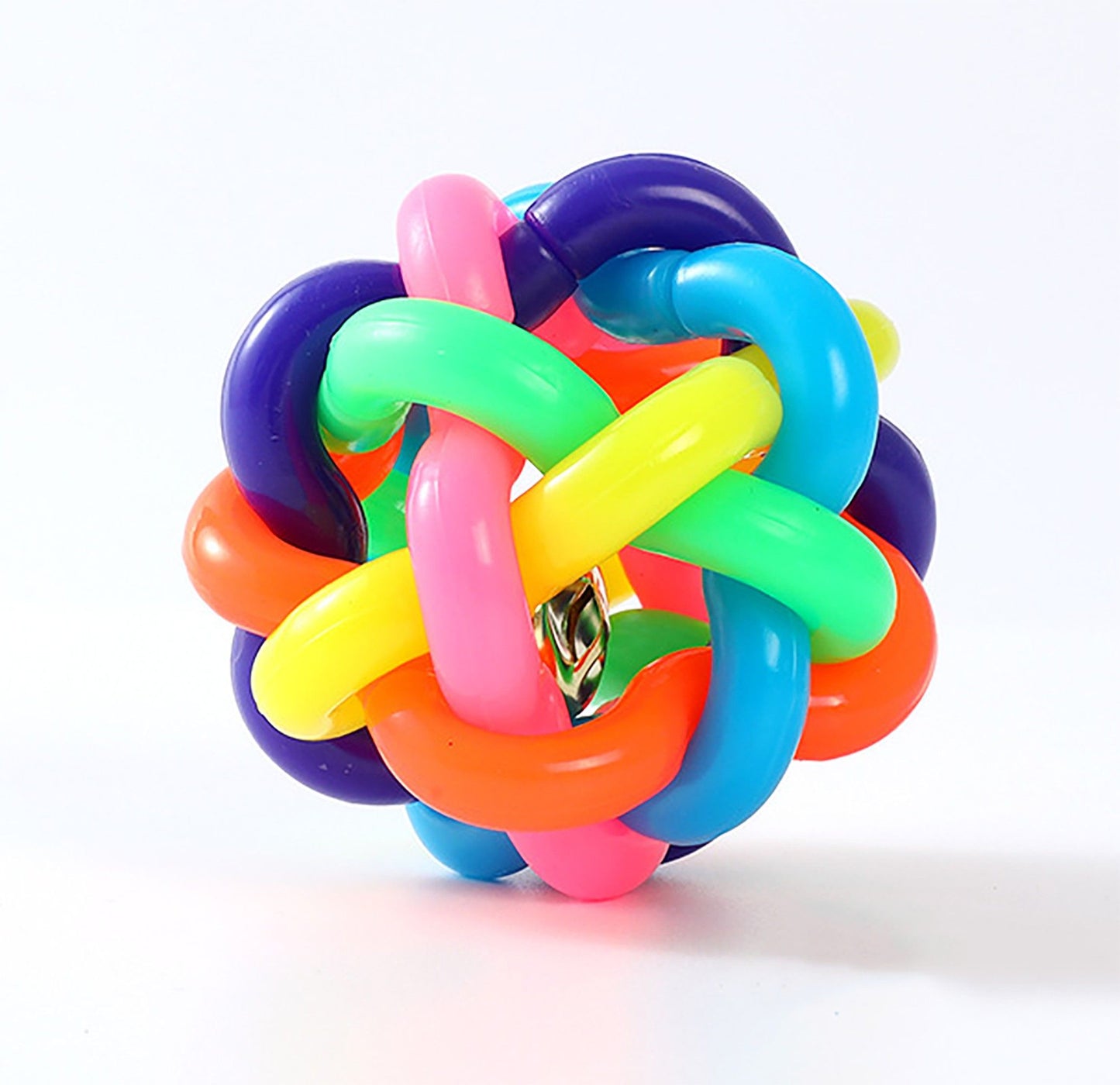 Colorful Woven Dog Ball Toy Durable Chew and Fetch Interactive Pet Toy