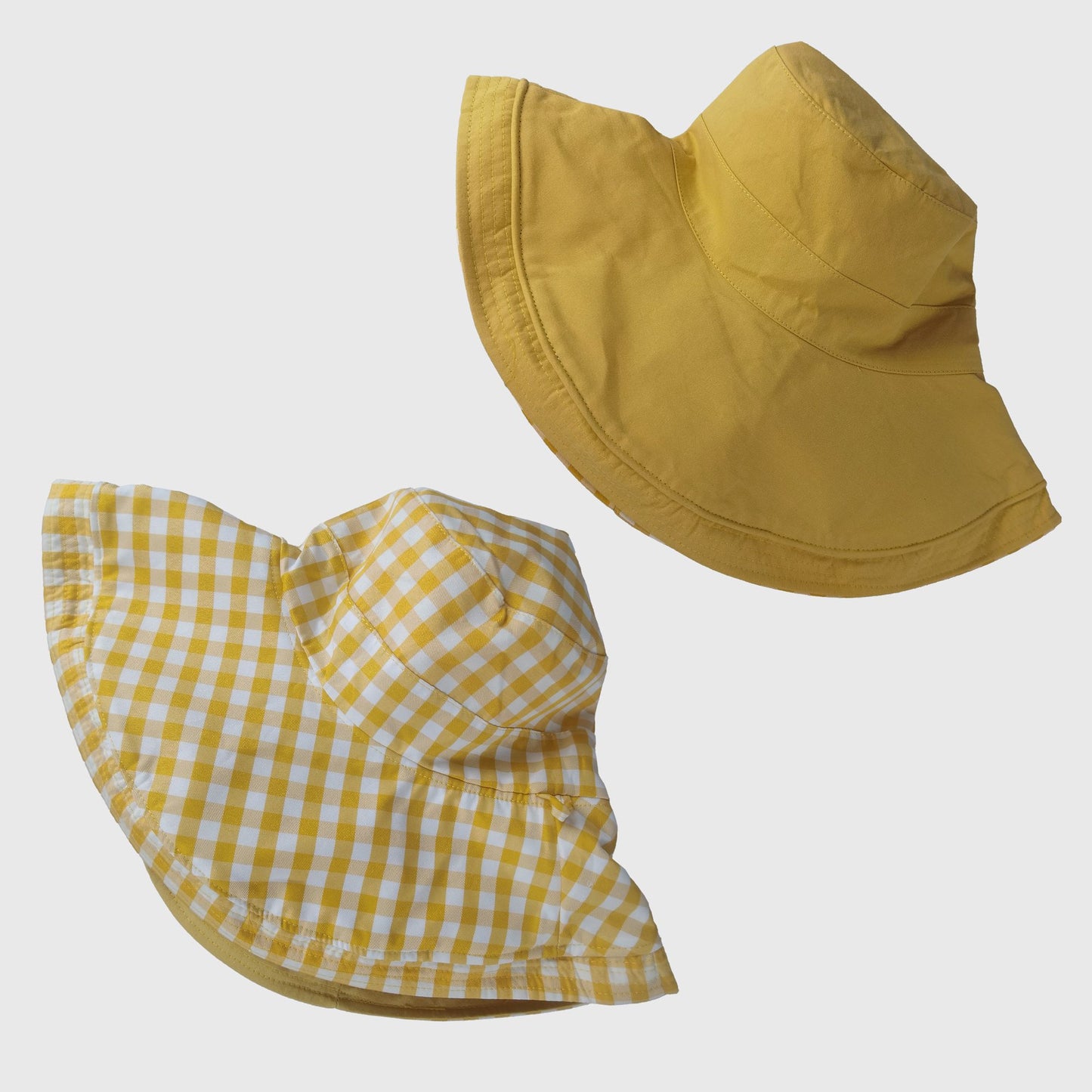 Women's Reversible Checkered Bucket Hat with Chin Strap