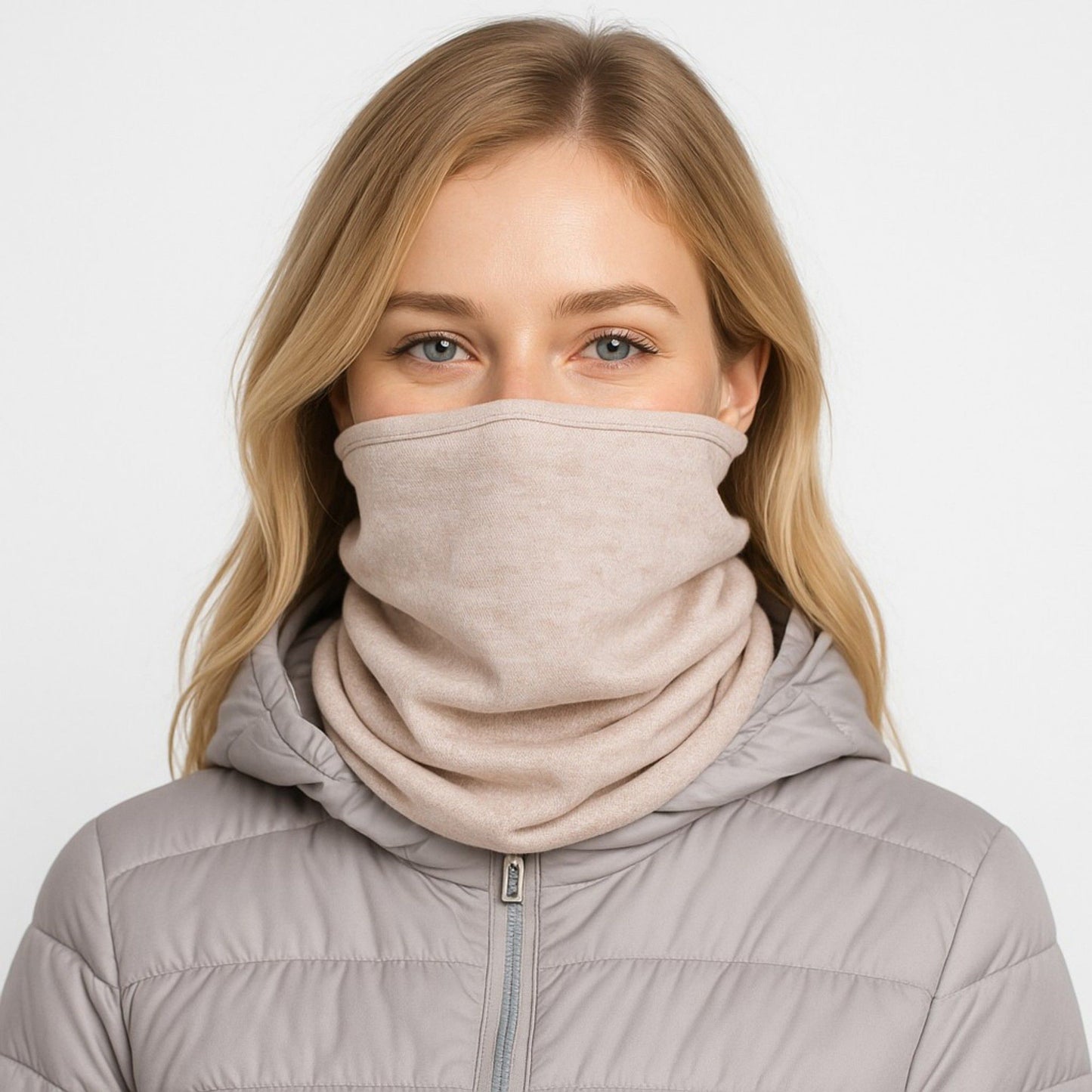 Soft Knit Neck Warmer with Cozy Layered Design 9x17 inches